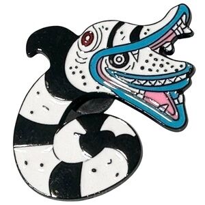 Pin 1.8” Beetlejuice Worm Enamel Brooch